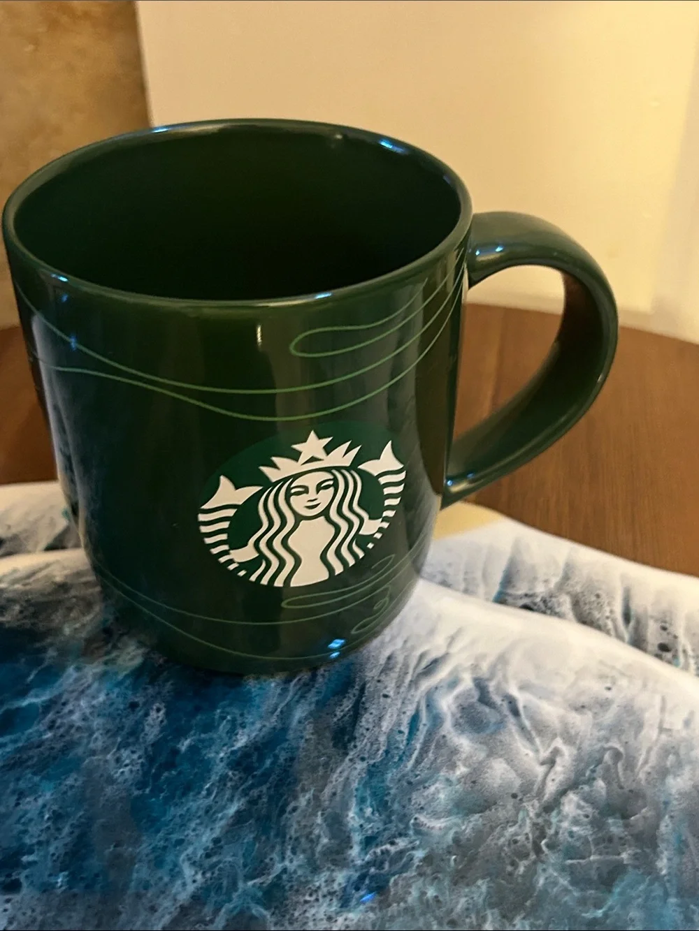 Starbucks 12 oz Green Swirl Ceramic Mug 2020 Siren Mermaid Logo Collector’s mug